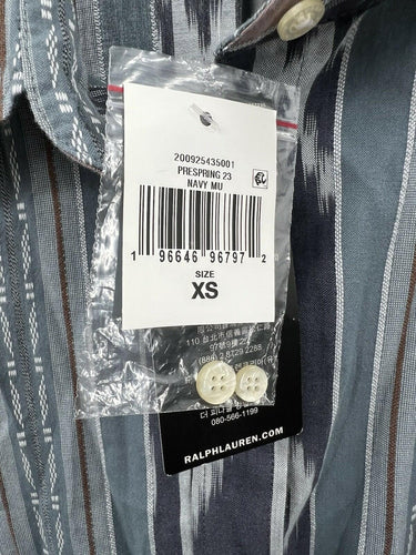 Lauren Ralph Lauren Shirt Womens Ikat Striped Button Up Cotton XS Lauren Ralph Lauren