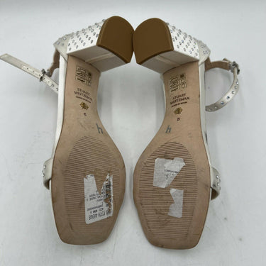 Women’s Stuart Weitzman Nearlynude Satin Embellished Sandal Size 6B Stuart Weitzman