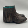 Corral Gray Fringe Leather Round Toe Side Zip Western Boots Womens Size 7 M Corral Boots