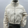 NWT Women’s Love Tree Full Zip Faux Leather Puffer White Jacket Size L Love Tree