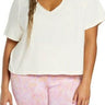 BP. Oversized Lace Trim T-Shirt in Ivory Size 1X BP.