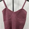 Madewell Ribbed Knit Bustier Cami Tank Top Corset Style Mauve Pink Size XL Madewell