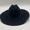 Justin Authentic Western Black Felt Cowboy Hat Cattleman Crown Wide Brim Size 7 Justin