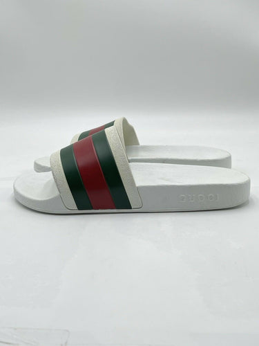 Gucci Pursuit pool slides green and red web strap Size 7 UK Gucci