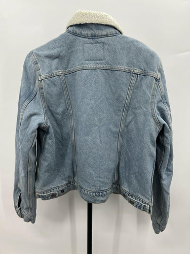 Levi's Ex Boyfriend Sherpa Trucker Jacket Light Wash Denim Oversized Size XL Levi’s