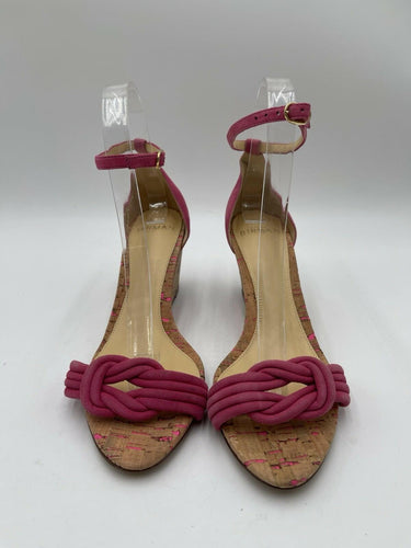 Alexandre Birman Pink Vicky knotted cork wedge sandals Size 38
