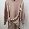 VTSGN Womens Knit Sweater Balloon Sleeve Tie Pink Side XL Vtsgn