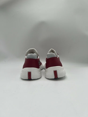 Prada America's Cup sneakers in red Leather Silver Mesh Size 7UK PRADA