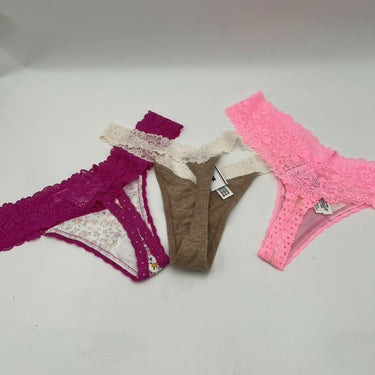 Lot Of 3 Pink Thongs Mix Colors Size S PINK