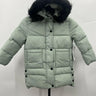 Rothschild Puffer Jacket Girls Mint Green Faux Fur Hood Snap Quilted NWT XXS Rothschild