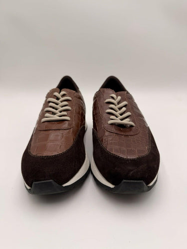 Giuseppe Zanotti 'Braky' Men sneakers brown crocodile-embossed leather Size 40