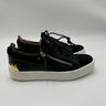 Giuseppe Zanotti Frankie black leather/suede Gold Zips sneakers Size 41 Giuseppe Zanotti