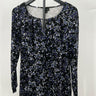 J.Jill Wearever Collection Top Womens S Black Blue Floral Keyhole Tunic Blouse S J. Jill