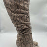 Sugar Stealth Snakeskin Knee High Boots Stiletto Heel Slouch Taupe  7.5 Sugar