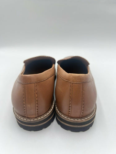 Trotters T2359 Brown Leather Lug Loafers Size 8