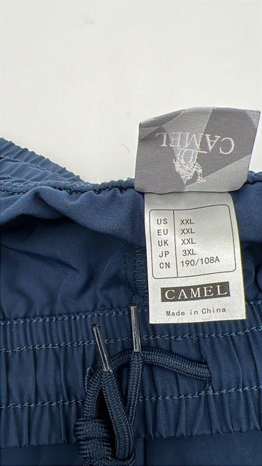 CAMEL Mens Athletic Shorts Blue Running Workout Gym Drawstring Reflective XXL Camel