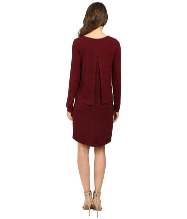 Mod-o-doc Space Dye Rayon Spandex Jersey Long Sleeve Overlay Dress Size XL