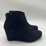 Sugar Juliette Black Micro Wedge Ankle Booties Back Zip Womens 7.5 Sugar