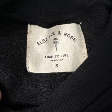 Electric & Rose Black Cold Shoulder Sweatshirt Cutout Sweater S Black