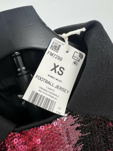 Adidas Originals Jersey Shanghai Sequin Football Polo Long Sleeve Glam NWT XS