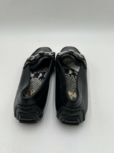 Cavalli Class by Roberto Cavalli Woman's leather moccasins Silver Bit Size 38