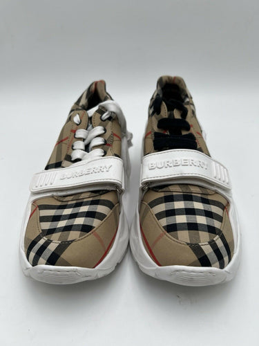 Women’s Burberry Regis Vintage Check Low Top Lace Up sneakers Size 38