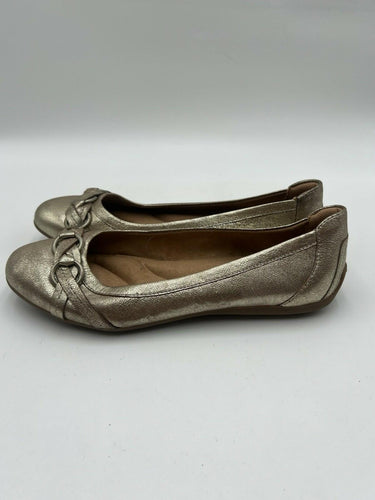 Comfortiva Gold Metallic Ballet Flats Braided Size 9M