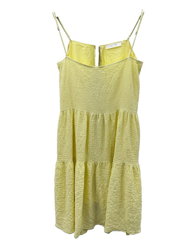 ASTR sunny yellow crinkle gauze Womans Dress Size L