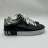 Mens Dolce&Gabbana leather low-top Black Leather / Silver sneakers Size 5 UK Dolce&Gabbana