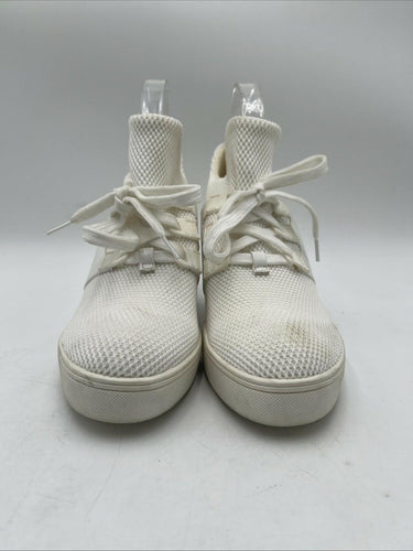 Mia Wmns KADE Textile Upper Round Toe Lace Up Wedged Heel Sneakers White Size 8M