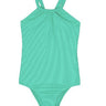 Seafolly Kids Essential Cross-Back One-Piece (Jade) Girl's Swimsuits 12 Seafolly