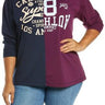 BP. Split Long Sleeve Graphic Tee in Navy- Purple Redone Sport Size 2X BP.
