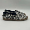 SAINT LAURENT ANIMAL PRINT BLACK/ WHITE SIGNATURE ESPADRILLE FLATS SIZE 38 Yves Saint Laurent