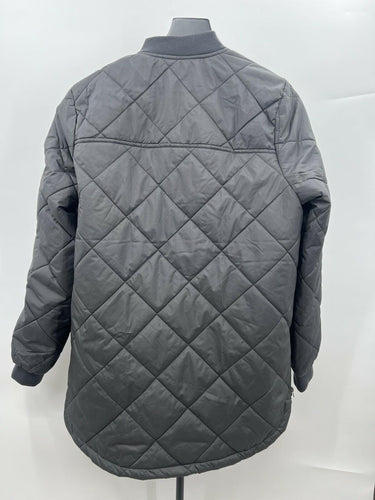 Stylus Jacket Womens Black Quilted Diamond Stitch Bomber Snap Pockets Zip Warm M Stylus