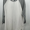 Abound Baseball T-Shirt Raglan White Gray Long Sleeve XL White
