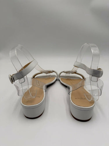 Alexandre Birman Vicky Ankle Strap Sandals White Leather Size 41.5