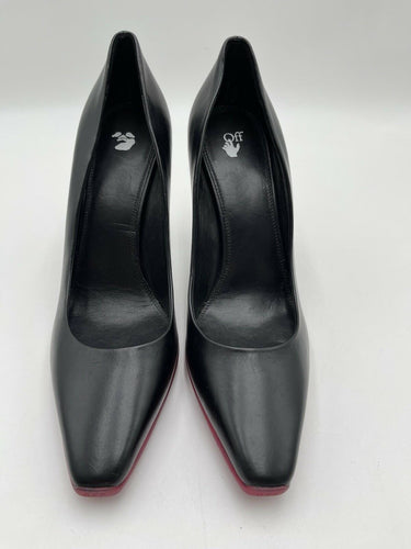 Off-White c/o Virgil Abloh Spike-sole stiletto pumps in black leather Size 38