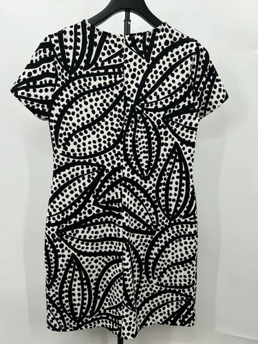 Ann Taylor Dress Womens  Black White Leaf Print Sheath Shift Work Dress SP Ann Taylor