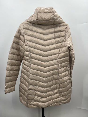 32 Degrees Packable Puffer Jacket Hooded Lightweight Beige Women Size S