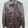 Avec Les Filles Faux Leather Shirt Jacket Shacket Brown Chocolate NWT - L Avec Les Filles