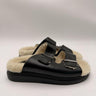 Women’s Alexander McQueen Black Leather Shearling Lined Sandals Size 39.5D Alexander