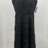 Alex & Eve Strapless 3D Floral Applique Evening Gown Black Formal Maxi SIZE 10 Flowers