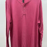 Abound Men's Henley Shirt Long Sleeve Pink Cotton Blend XL Abound