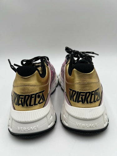 Versace Women's Trigreca Sneakers in gold and pink Size 37 Versace