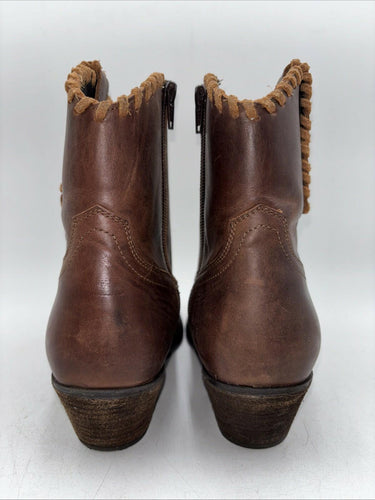 Shyanne Sawyer Dolly Ankle Bootie Brown Leather  Women's Size 8 B