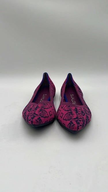 Rothy's The Point Women's Fuchsia Navy Snake Points Retired Size 8.5 Rothy’s