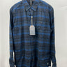 Weatherproof Vintage Shirt Blue Black Plaid Flannel Button Down Men’s  L Weatherproof
