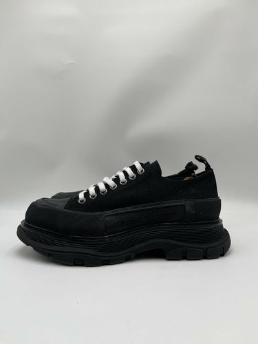 Alexander McQueen black canvas Tread Slick lace-up sneaker Size 42 Alexander McQueen