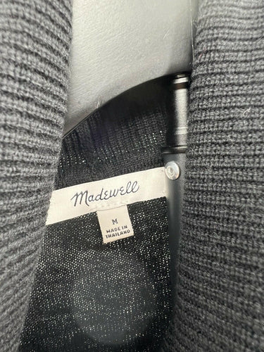 Madewell Charcoal Gray Turtleneck Sweater Oversized Knit Pullover Top Size M Madewell