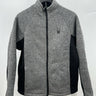 Spyder Jacket Mens M Gray Sweater Fleece Knit Full Zip Charcoal Heather Warm M Spyder